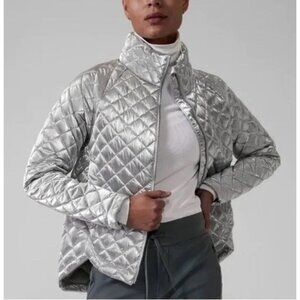 Athleta Silver Quilted Jacket